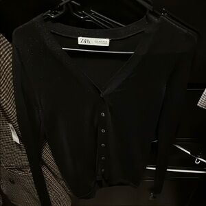 Zara Black Cardigan Sweater Versatile Knit